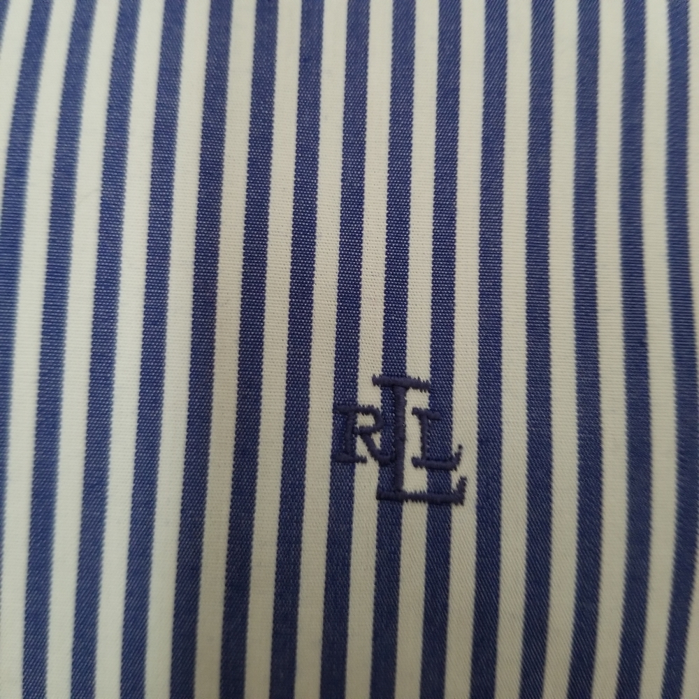 All Cotton Blue & White Button Down - Picture 6 of 7